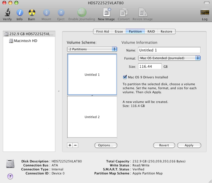 Disk Utility - Partition A Device With OS X 10.10 Or Earlier