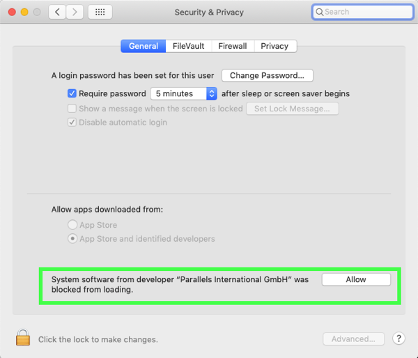 macOS System Extension Blocked System Preferences